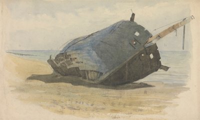 Hulk Gestrand op het Strand door Edward Duncan