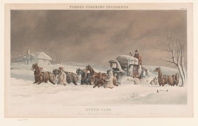 Koets vast in de sneeuw (Incidenten met rijtuigen) (Fores