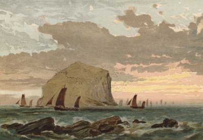 Zonsopgang, vissersvloot bij de Bass Rock door Edward Duncan