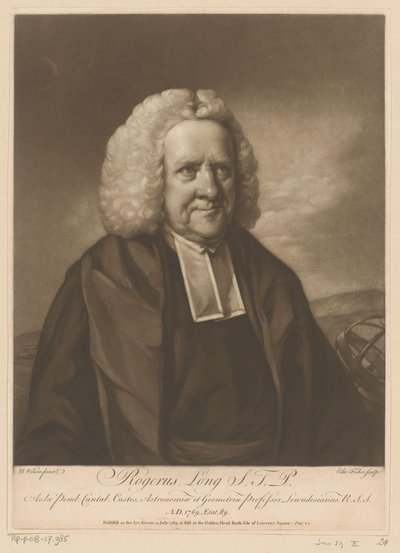 Portret van Roger Long door Edward Fisher
