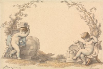 Allegorie van Tekenen door Edward Francis Burney