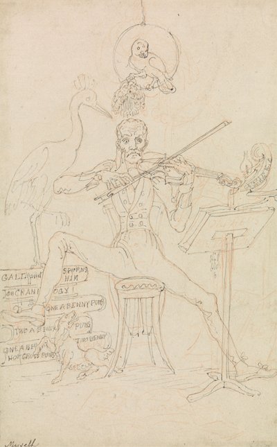 Karikatuur Zelfportret door Edward Francis Burney
