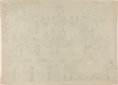 Ontwerp voor Romeinse Regeringskamer (?) door Edward Francis Burney
