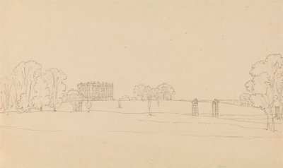 Ver uitzicht op Easton Neston, Northants door Edward Francis Burney