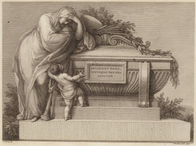Begrafeniskaart van Sir Joshua Reynolds door Edward Francis Burney