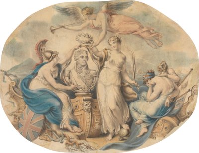 Hulde aan Nelson door Edward Francis Burney