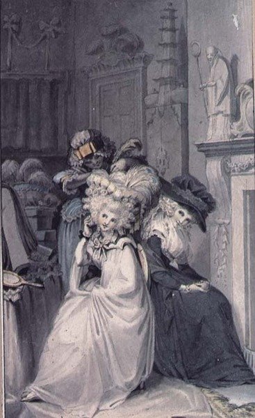 Dame bij haar Toilet door Edward Francis Burney