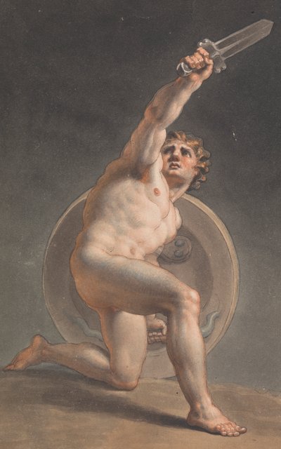 Studie van een Mannelijk Naakt door Edward Francis Burney