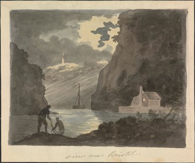 Uitzicht nabij Bristol door Edward Francis Burney