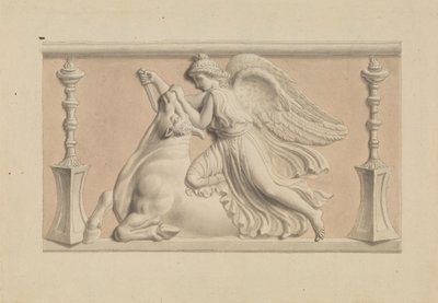 Gevleugelde Figuur die een Stier Doodt door Edward Francis Burney