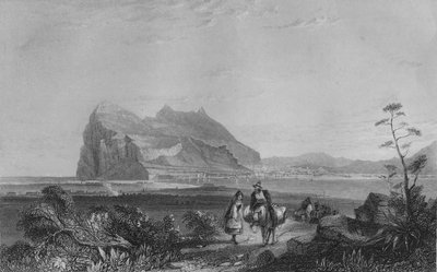 Gibraltar. Vanaf de lagere Signaaltoren aan de voet van de Koningin van Spanje