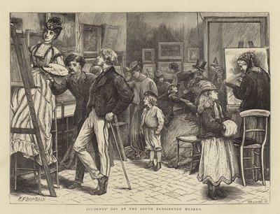 Studentendag in het South Kensington Museum door Edward Frederick Brewtnall