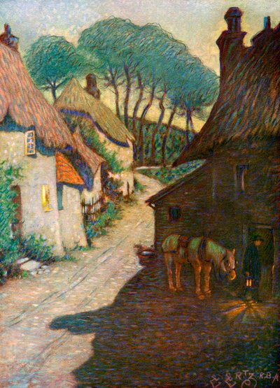 Thurlestone Village, Zuid-Devon, 1924-1926 door Edward Frederick Ertz