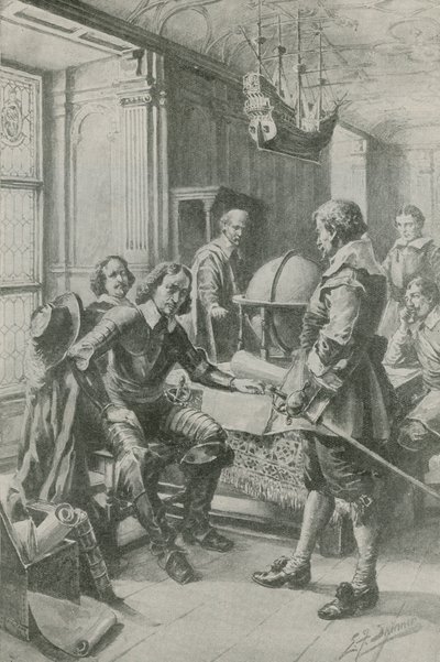 Robert Blake bezoekt Oliver Cromwell door Edward Frederick Skinner