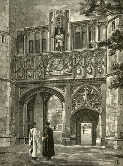 Hoofdingang, Trinity College, eind 19e eeuw door Edward Gascoin