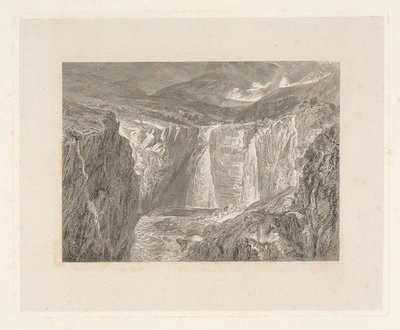 Waterval van de Tees door Edward Goodall