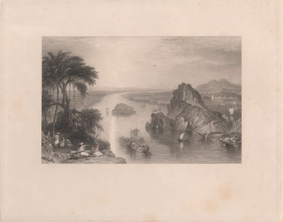 Rotsen bij Colgong aan de Ganges door Edward Goodall