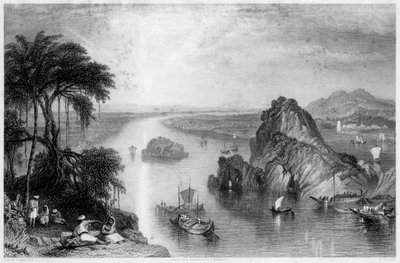 Rotsen bij Colgong aan de Ganges, India, 1838 door Edward Goodall
