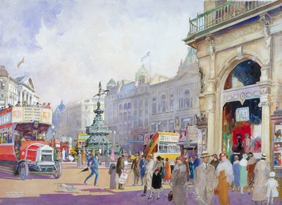 Piccadilly Circus, 1920 door Edward Harry Handley Read