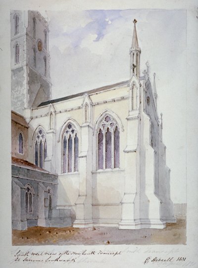 Southwark Cathedral, Londen, 1831 door Edward Hassell