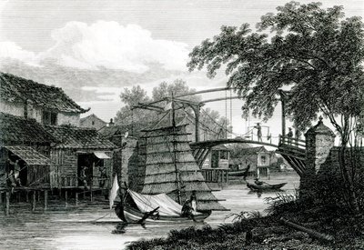 Ophaalbrug bij Malakka, gegraveerd door George Cooke door Edward Hawke Locker