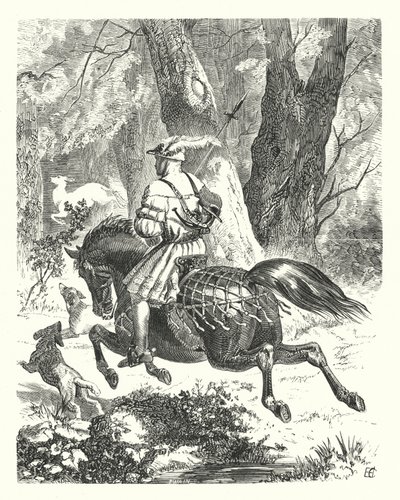 Een Oude Ballade Opnieuw Geschreven (gravure) door Edward Henry (after) Corbould