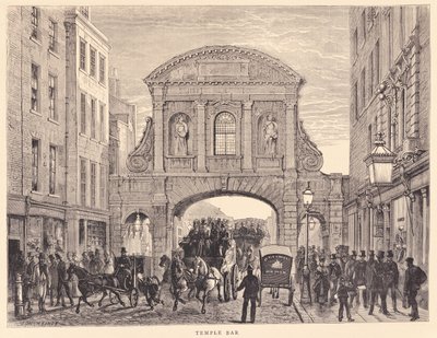 Temple Bar in Fleet Street, c.1870 door Edward Henry Fahey
