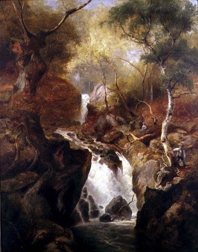 Waterval door een bos door Edward Henry Holder
