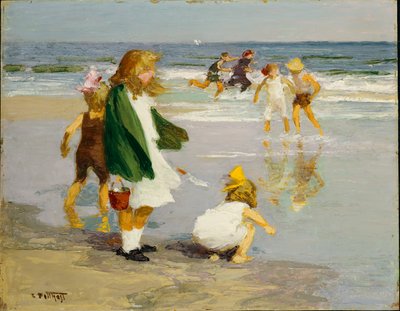 Spelen in de Branding door Edward Henry Potthast