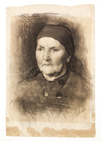 Studie Hoofd (Vrouw met een Sjaal) door Edward Henry Potthast