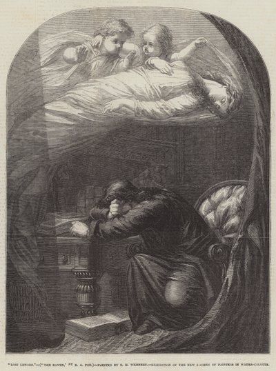 Verloren Lenore, De Raaf, door E A Poe door Edward Henry Wehnert