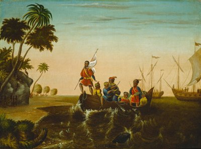 De landing van Columbus door Edward Hicks