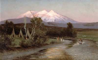 Sierra Blanca bij zonsondergang, kijkend naar het oosten vanaf Palmilia, New Mexico, 1894 door Edward Hill