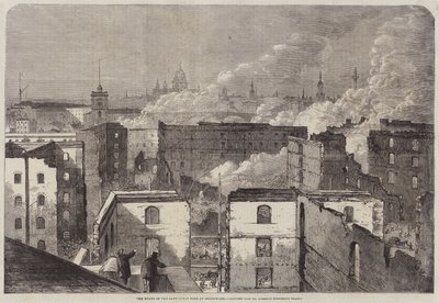 De Ruïnes van de recente Grote Brand in Southwark door Edward Hull