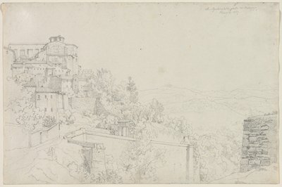 Sint Agostino van Bulagajo, Perugia San Agostino dalla parte del Bulagajo, Perugia, 1829 door Edward Jakob von Steinle