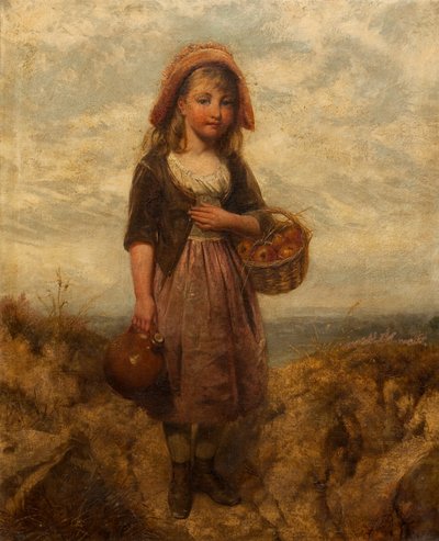 Meisje met een mand appels door Edward John Cobbett