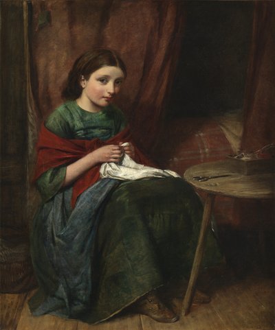 De Borduurster, 1864 door Edward John Cobbett