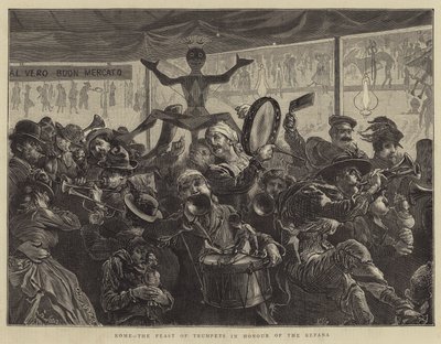 Rome, het Trompettenfeest ter Ere van de Befana door Edward John Gregory