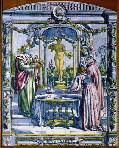 Herfst, uit een serie tegelpanelen voor de Nederlandse keuken, 1867-8 door Edward John Poynter