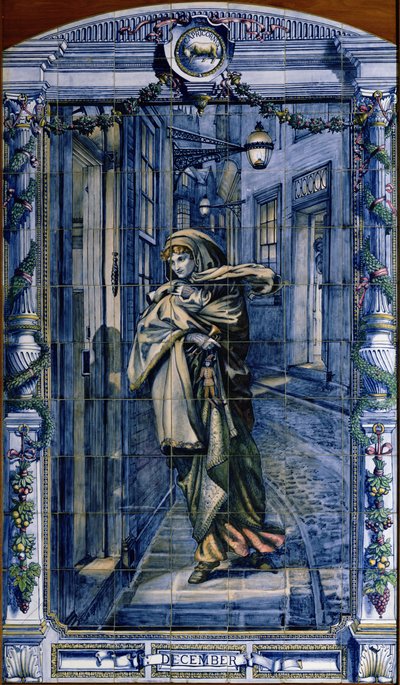 December, uit een serie tegelpanelen voor de Nederlandse keuken, 1867-8 door Edward John Poynter