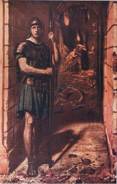 Trouw tot de dood, illustratie uit De Wereldbibliotheek van Beste Boeken, ca. 1940 door Edward John Poynter