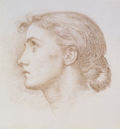 Hoofdstudie van een jonge vrouw door Edward John Poynter