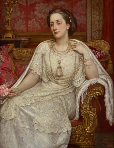 Portret van Lady Edith, vrouw van Henry, 7e hertog van Northumberland door Edward John Poynter