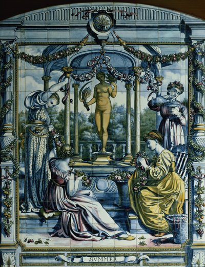 Zomer, uit een serie tegelpanelen voor de Nederlandse keuken door Edward John Poynter