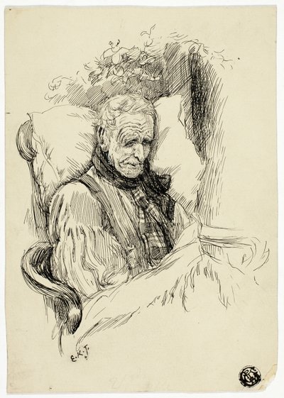 Stervende oude man door Edward Killingworth Johnson