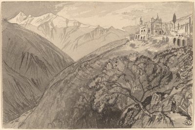 Een Stad op een Heuveltop Heiligdom van Lampedusa door Edward Lear