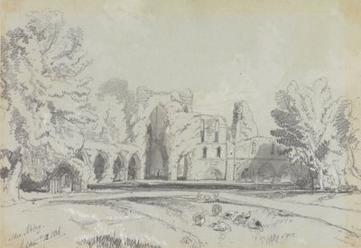 Calder Abbey, 12 september 1836. door Edward Lear