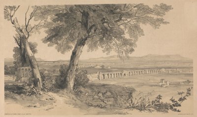 Het platteland rond Rome, gezien vanaf Villa Mattei, uit *Uitzichten in Rome en omgeving*, 1841 door Edward Lear