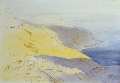 Kustlandschap, Eza, 1864 door Edward Lear