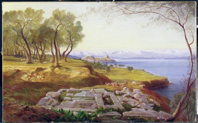 Corfu vanaf Ascension, c.1856-64 door Edward Lear